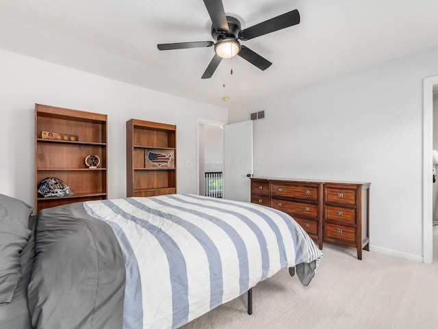 1249 Sea Shell Dr, Westerville, OH 43082 - bedroom with light carpet, baseboards, and ceiling fan