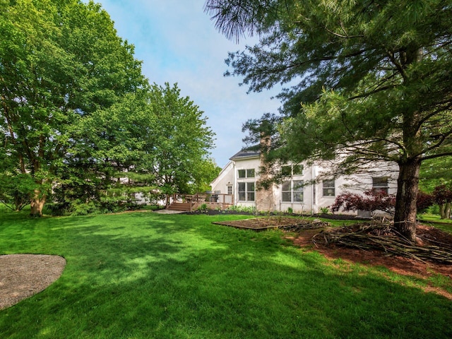 1249 Sea Shell Dr, Westerville, OH 43082 - view of green lawn featuring a wooden deck