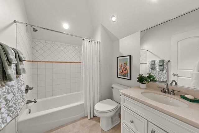 2060 Fontenay Pl, Upper Arlington, OH 43220 - full bath with toilet, vanity, shower / bath combination with curtain, and tile patterned floors
