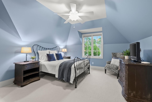 2060 Fontenay Pl, Upper Arlington, OH 43220 - carpeted bedroom with vaulted ceiling and a ceiling fan