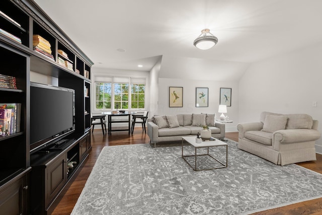 2060 Fontenay Pl, Upper Arlington, OH 43220 - living room with dark wood finished floors and vaulted ceiling