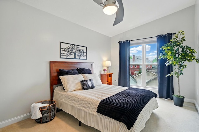 1077 Michigan Ave Unit 9, Columbus, OH 43201 - bedroom with carpet flooring, baseboards, lofted ceiling, and a ceiling fan