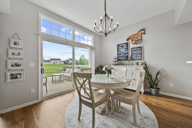 7257 Scioto Pkwy, Powell, OH 43065 - dining space featuring a chandelier, baseboards, and light wood finished floors
