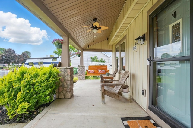 1407 Valley Dr, Marysville, OH 43040 - porch with a ceiling fan