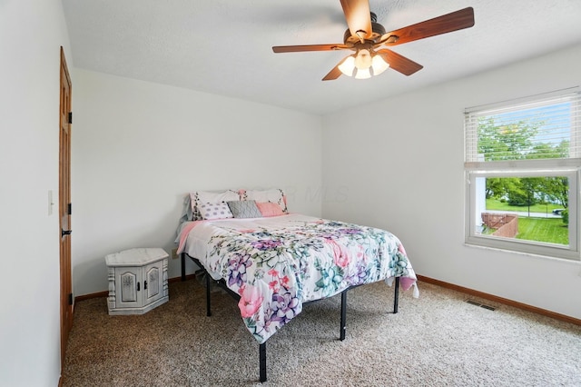 1407 Valley Dr, Marysville, OH 43040 - bedroom featuring carpet, baseboards, and ceiling fan