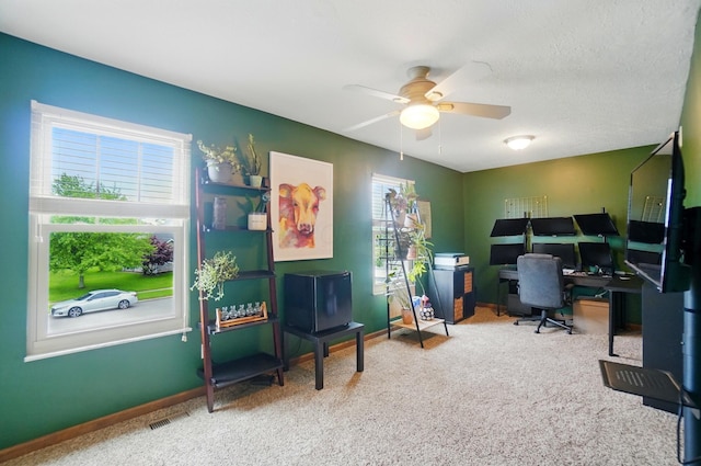 1407 Valley Dr, Marysville, OH 43040 - office with carpet floors, ceiling fan, and baseboards