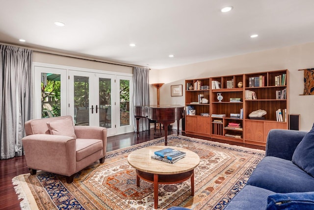 2790 Alliston Ct, Columbus, OH 43220 - living room featuring wood finished floors, recessed lighting, and french doors
