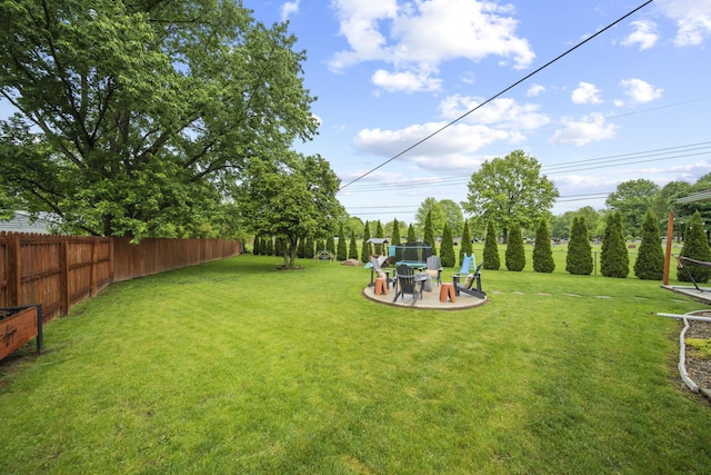 view of yard with a patio area