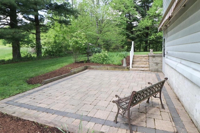 1294 Kings Corners Rd E, Mansfield, OH 44904 - view of patio featuring view of wooded area