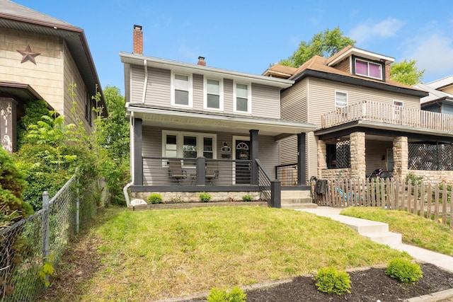 view of front of home with covered porch