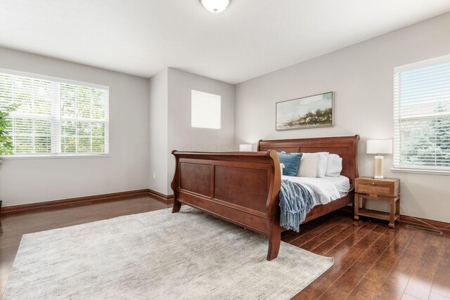 6923 Bishops Crossing Cir, Dublin, OH 43016 - bedroom featuring dark wood-type flooring and multiple windows