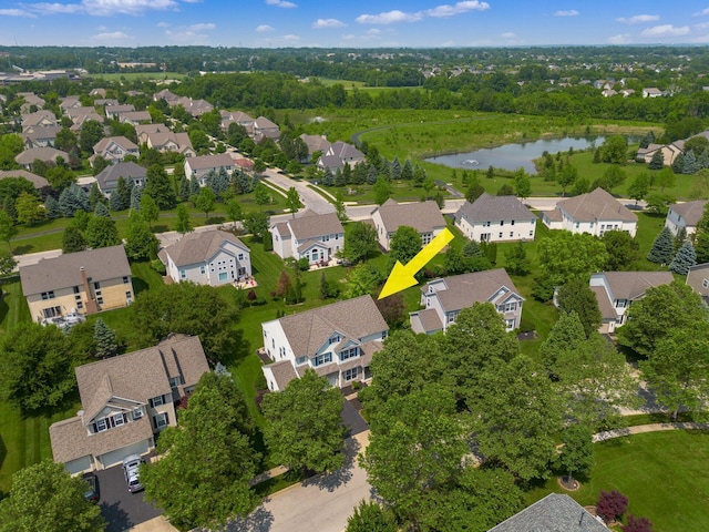 6923 Bishops Crossing Cir, Dublin, OH 43016 - aerial perspective of suburban area with a large body of water