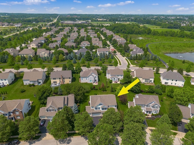 6923 Bishops Crossing Cir, Dublin, OH 43016 - aerial perspective of suburban area with a nearby body of water