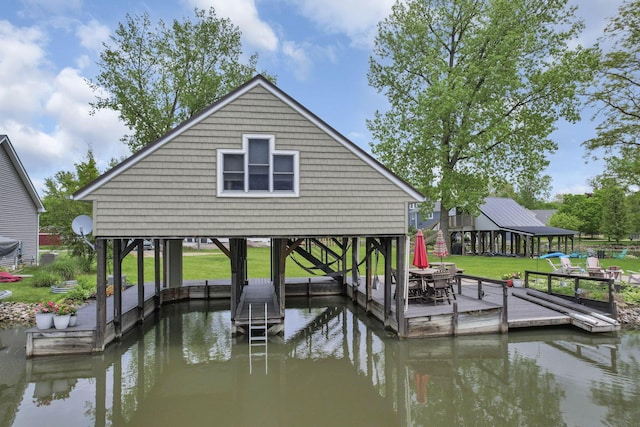0 Canoe Ln, Thornville, OH 43076 - dock area with a water view and a yard