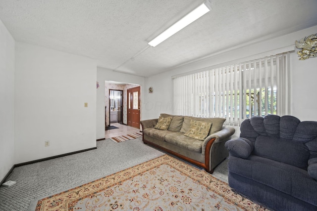 6329 Birkewood St, Columbus, OH 43229 - carpeted living area featuring a textured ceiling, healthy amount of natural light, and baseboards