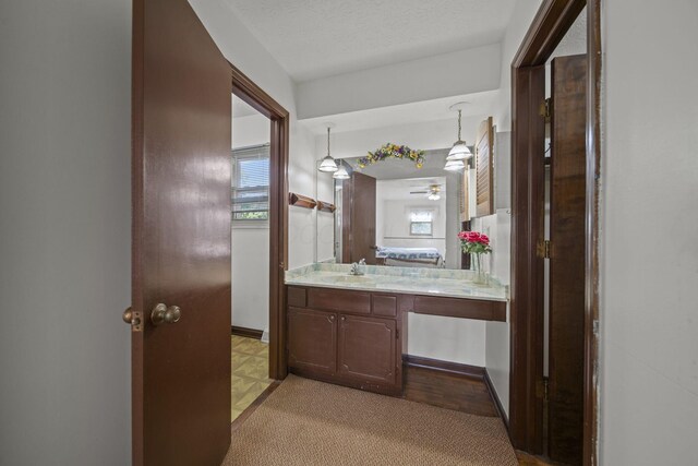 6329 Birkewood St, Columbus, OH 43229 - bathroom with ceiling fan and vanity