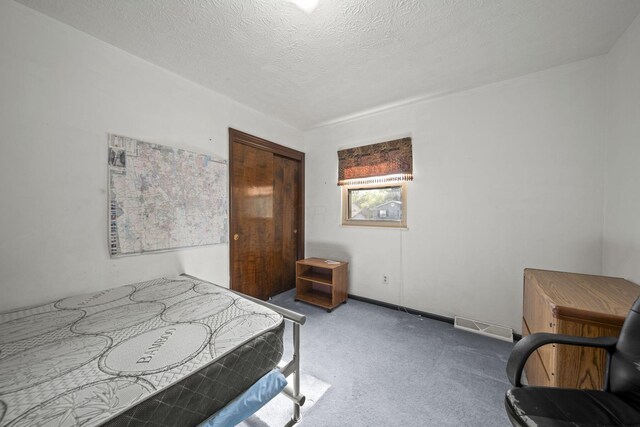 6329 Birkewood St, Columbus, OH 43229 - bedroom with carpet flooring, a textured ceiling, and a closet