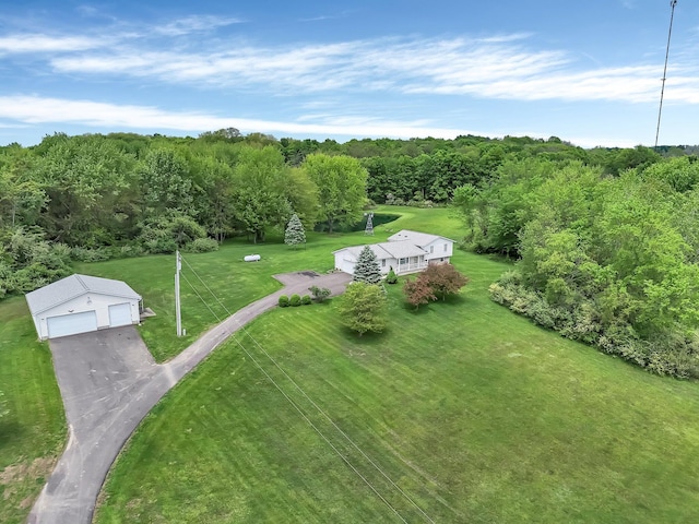 6301 Columbus Rd, Centerburg, OH 43011 - view from above of property with a heavily wooded area
