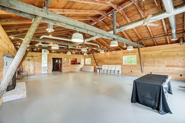 6125 Stafford Rd, Washington Court House, OH 43160 - garage with wooden walls and wood ceiling