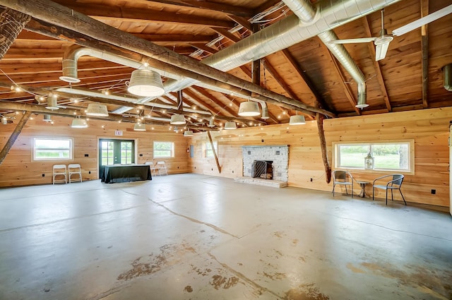 6125 Stafford Rd, Washington Court House, OH 43160 - garage with wood walls and wooden ceiling