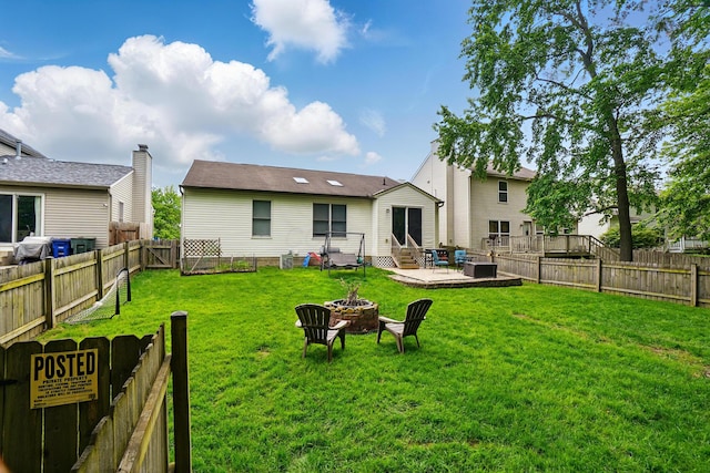 6963 Weurful Dr, Canal Winchester, OH 43110 - back of house with an outdoor fire pit, a patio area, and entry steps