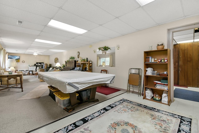 2116 Dunzweiler Dr, Zanesville, OH 43701 - rec room with a drop ceiling and billiards