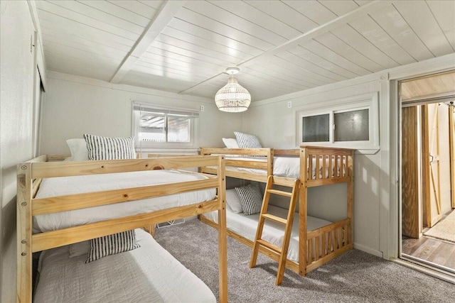 11526 Horseshoe Channel Dr, Lakeview, OH 43331 - carpeted bedroom featuring wooden ceiling