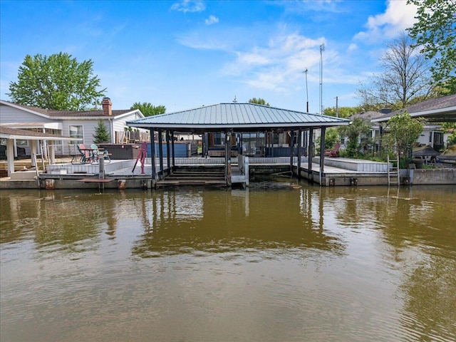11526 Horseshoe Channel Dr, Lakeview, OH 43331 - dock with boat lift and a water view