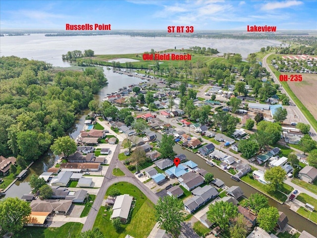 11526 Horseshoe Channel Dr, Lakeview, OH 43331 - aerial view of residential area featuring a large body of water