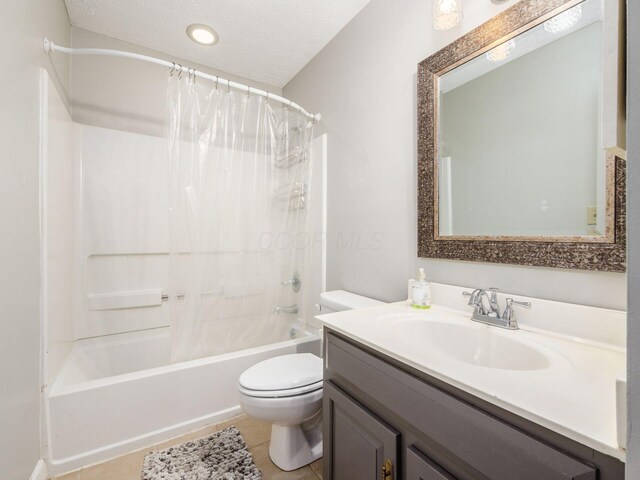 7020 Avery Rd, Dublin, OH 43017 - full bath with toilet, shower / bath combo, tile patterned floors, and vanity