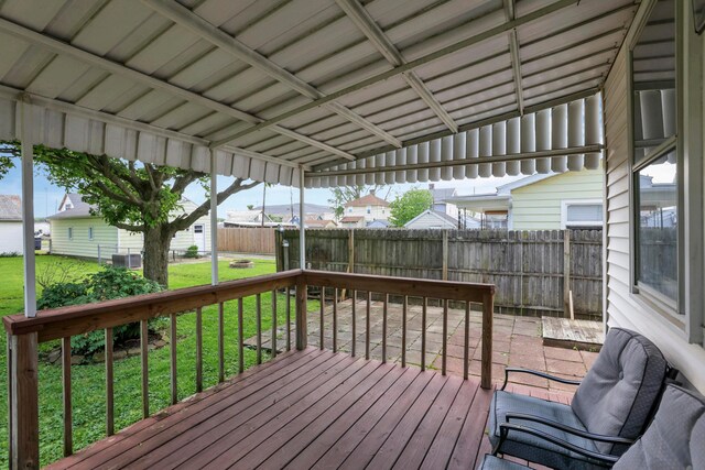 222 Union St, Lancaster, OH 43130 - wooden deck featuring a residential view