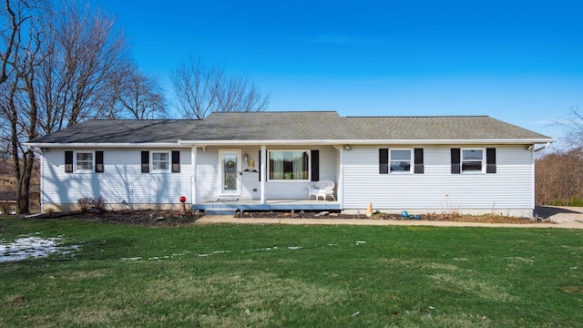 3890 Township Road 70 NW, Somerset, OH 43783 - ranch-style home featuring a front yard, a porch, and roof with shingles