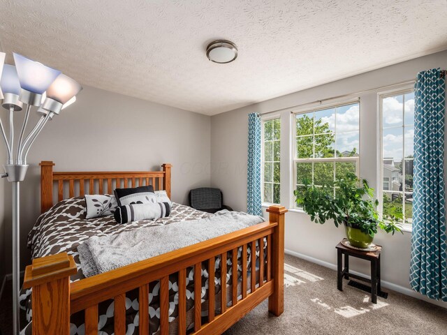 299 Stonhope Dr, Delaware, OH 43015 - carpeted bedroom with a textured ceiling and baseboards