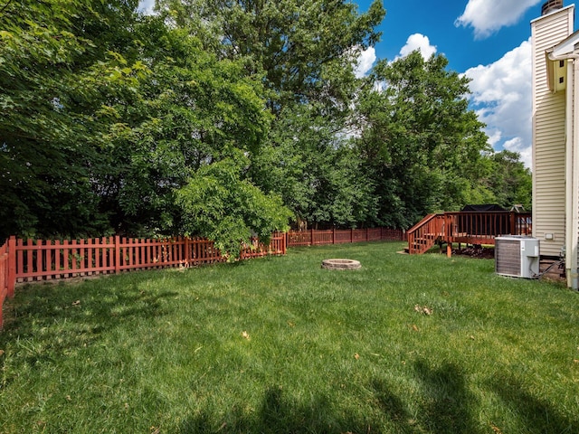 299 Stonhope Dr, Delaware, OH 43015 - fenced backyard featuring a fire pit and a deck
