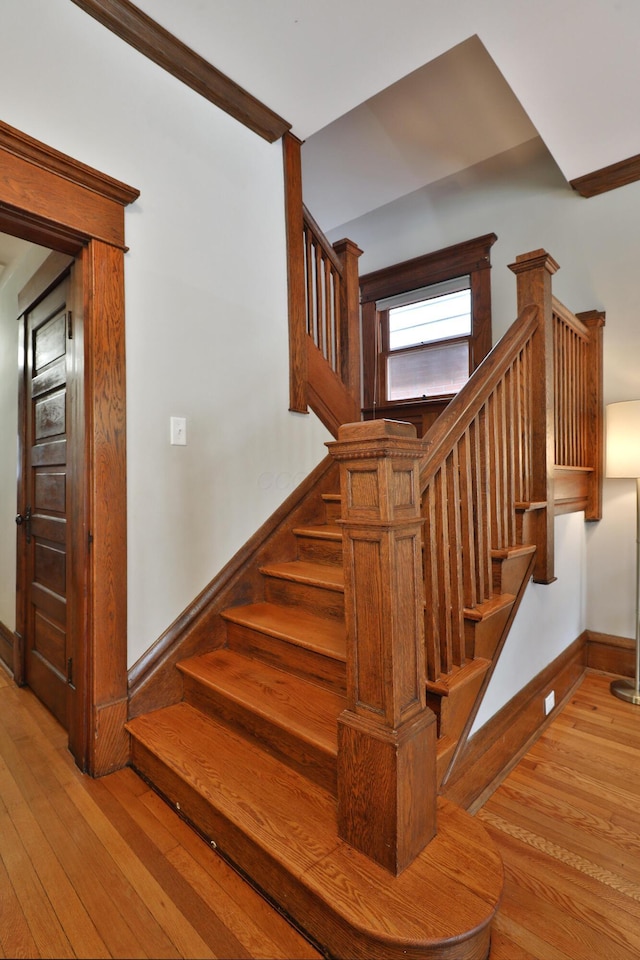 459 E Whittier St, Columbus, OH 43206 - stairway featuring wood-type flooring and baseboards