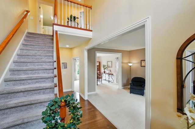 6467 Spring Run Dr, Westerville, OH 43082 - stairway with wood finished floors and baseboards