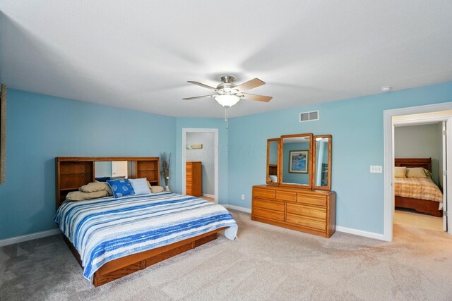 6467 Spring Run Dr, Westerville, OH 43082 - bedroom with carpet flooring, baseboards, and ceiling fan