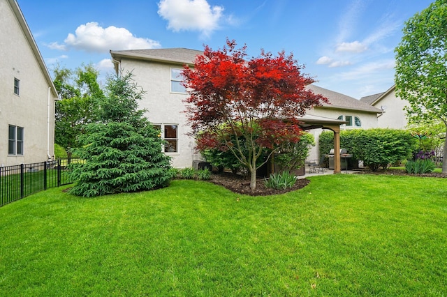 6467 Spring Run Dr, Westerville, OH 43082 - rear view of house featuring stucco siding, a patio area, and a gazebo