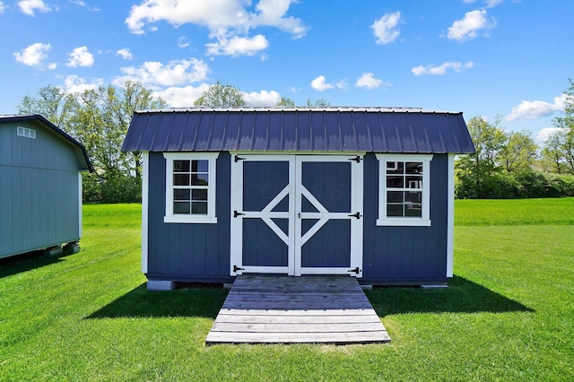 view of shed