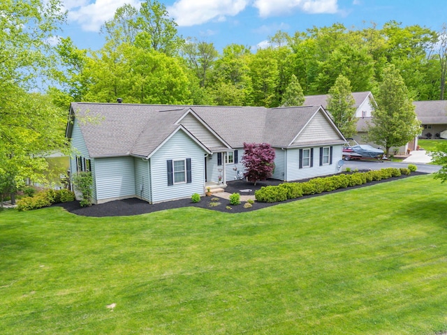 7326 State Route 19 Unit 3, Lots 1-2, Mount Gilead, OH 43338 - ranch-style house with a front lawn and roof with shingles