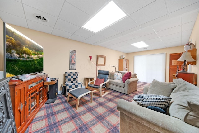 7326 State Route 19 Unit 3, Lots 1-2, Mount Gilead, OH 43338 - carpeted living area with a paneled ceiling