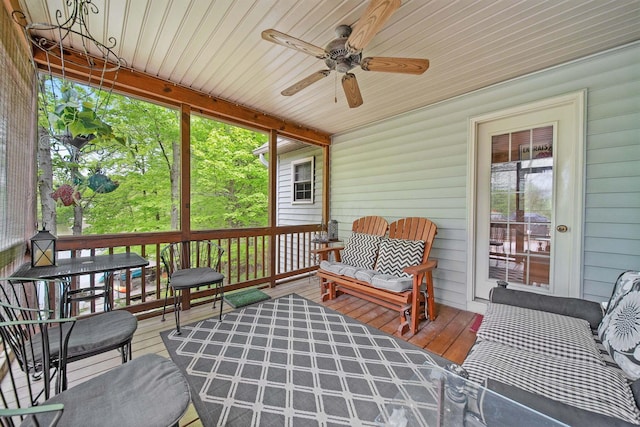 7326 State Route 19 Unit 3, Lots 1-2, Mount Gilead, OH 43338 - sunroom / solarium featuring ceiling fan