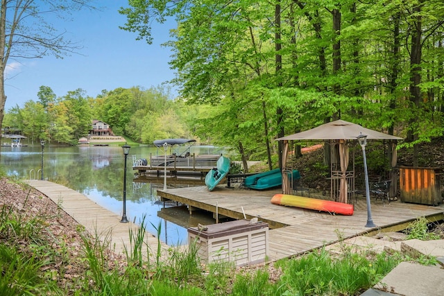 7326 State Route 19 Unit 3, Lots 1-2, Mount Gilead, OH 43338 - dock area with a water view and a gazebo