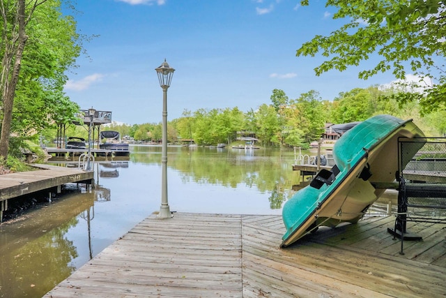 7326 State Route 19 Unit 3, Lots 1-2, Mount Gilead, OH 43338 - dock area with a water view and view of wooded area