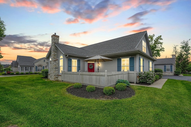4115 Aumbrey Ct, New Albany, OH 43054 - view of front of house with a chimney and a shingled roof