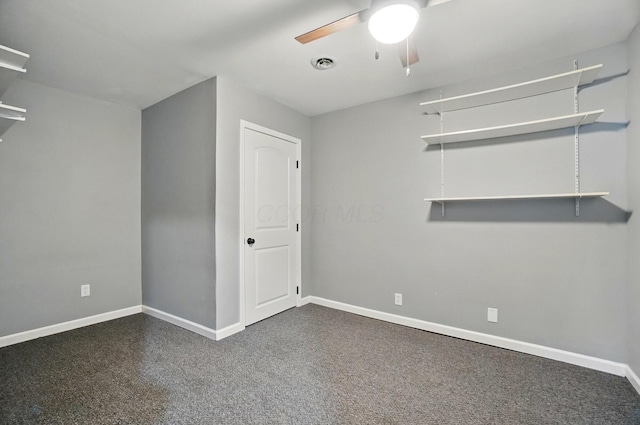 820 N Walnut St, Baltimore, OH 43105 - spare room featuring a ceiling fan, baseboards, and carpet floors
