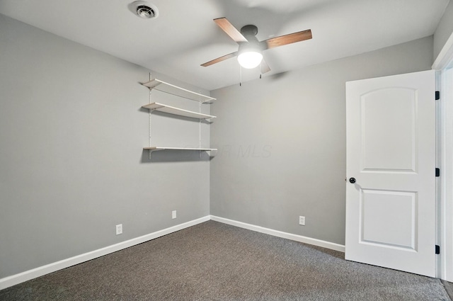 820 N Walnut St, Baltimore, OH 43105 - empty room featuring ceiling fan, carpet, and baseboards