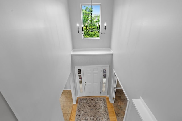 1980 Maxwell Ave, Lewis Center, OH 43035 - foyer with baseboards and a chandelier