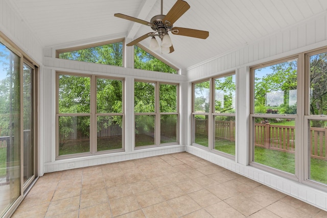 1980 Maxwell Ave, Lewis Center, OH 43035 - unfurnished sunroom featuring tile patterned flooring, lofted ceiling, and healthy amount of natural light