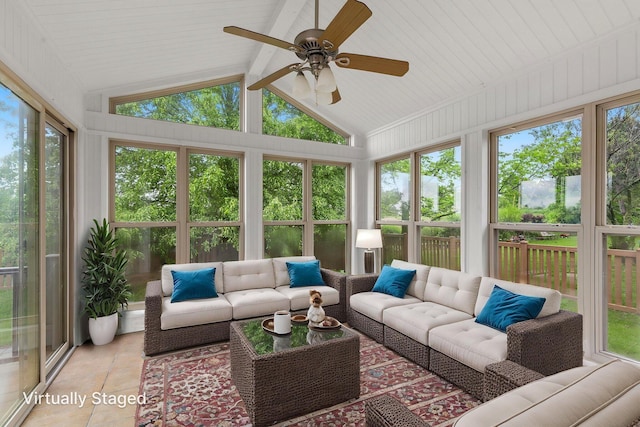 1980 Maxwell Ave, Lewis Center, OH 43035 - sunroom with lofted ceiling and tile patterned floors